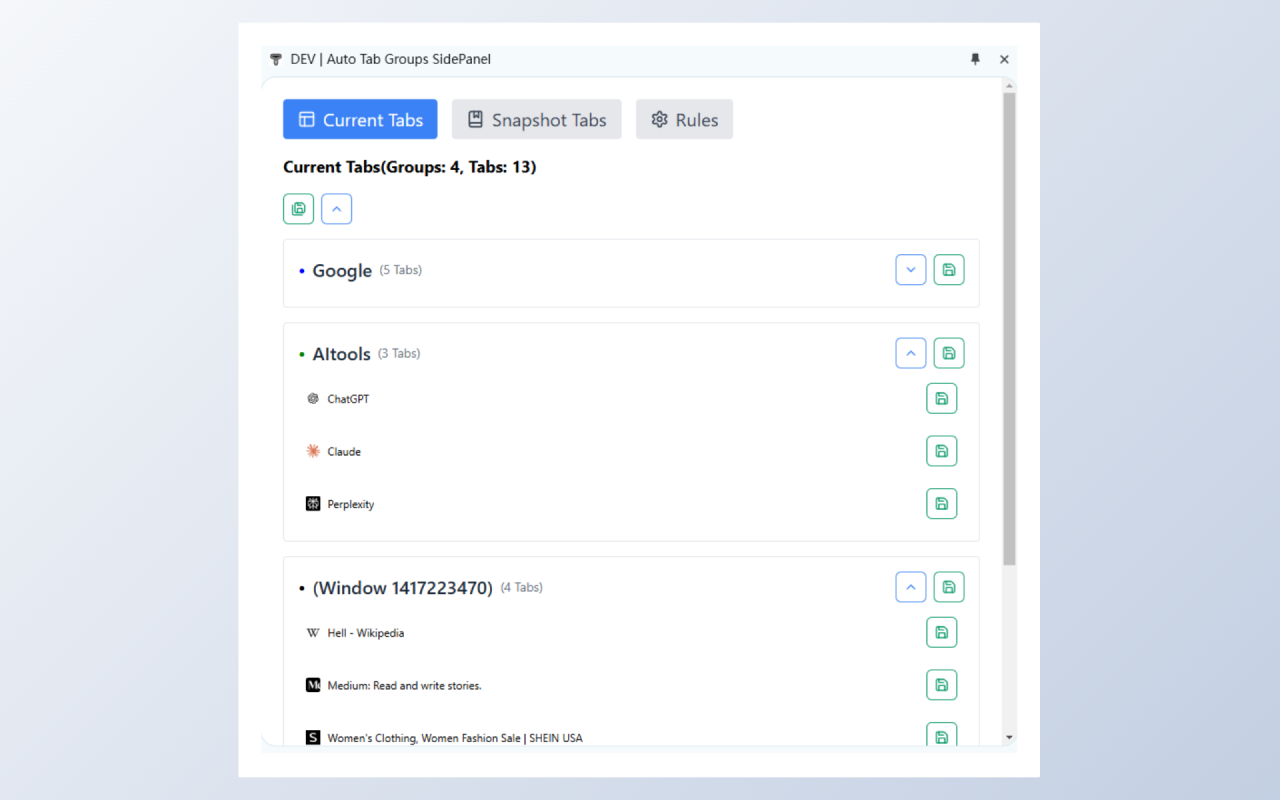 标签页自动分组侧边栏 chrome谷歌浏览器插件_扩展第3张截图