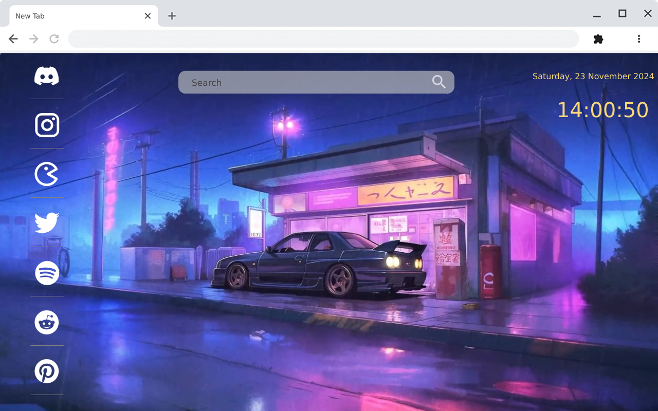 Nissan GTR R34 Neon Retro Japanese Street A Stunning Live Wallpaper chrome谷歌浏览器插件_扩展第1张截图
