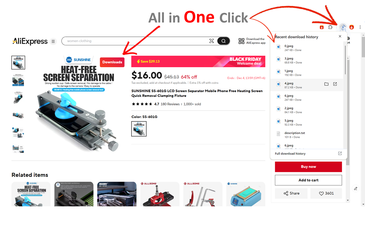 AliSave - Download AliExpress Images & Videos chrome谷歌浏览器插件_扩展第3张截图
