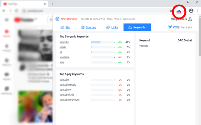 VStat 3 - visit statistics & website traffic chrome谷歌浏览器插件_扩展第4张截图