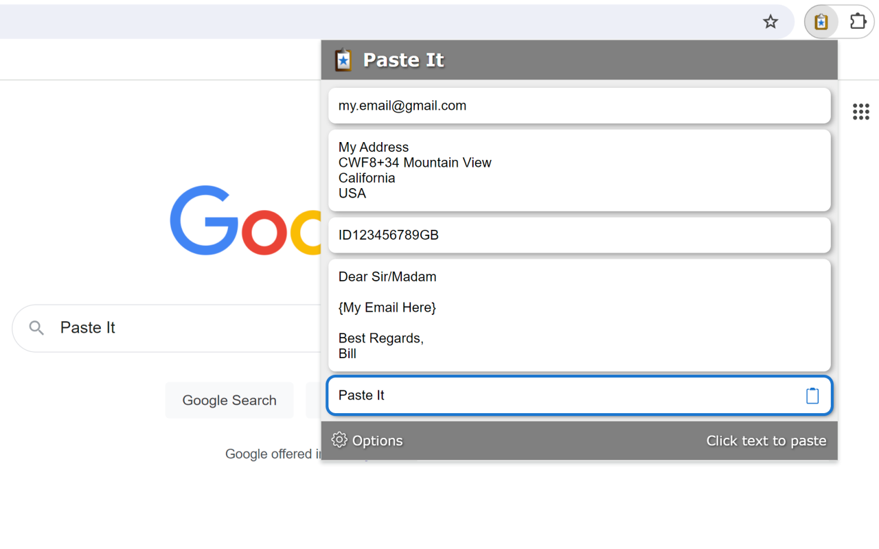 Paste It - Text Snippets chrome谷歌浏览器插件_扩展第2张截图