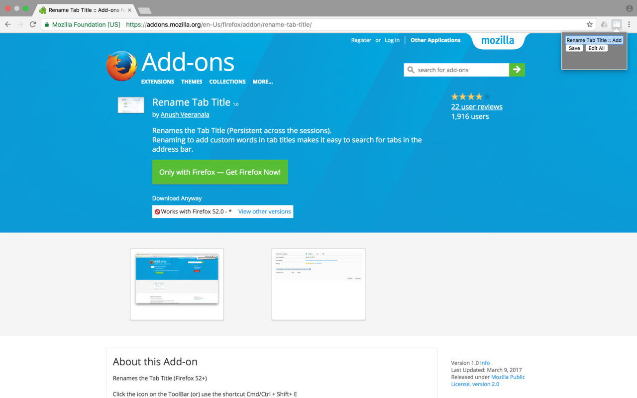 Rename Tab Title chrome谷歌浏览器插件_扩展第1张截图