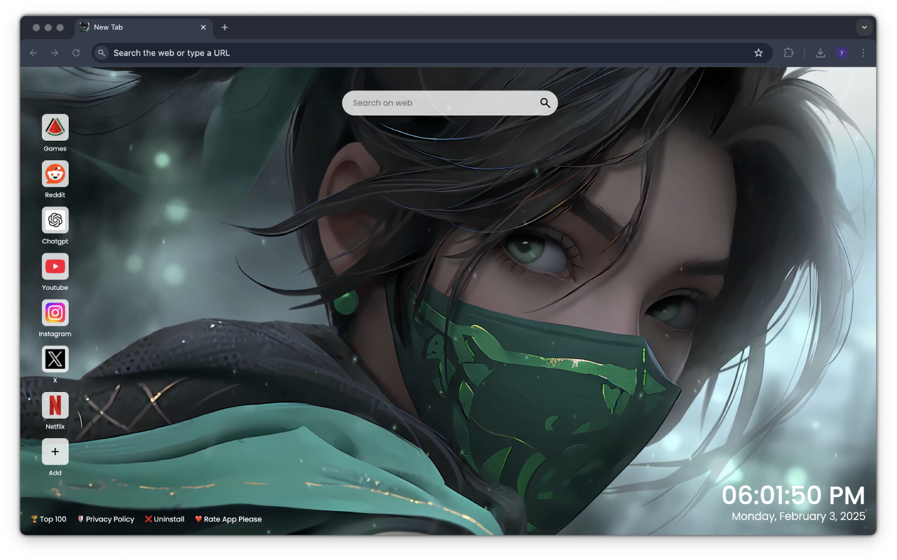 Akali Assassin Live Wallpaper New Tab chrome谷歌浏览器插件_扩展第1张截图