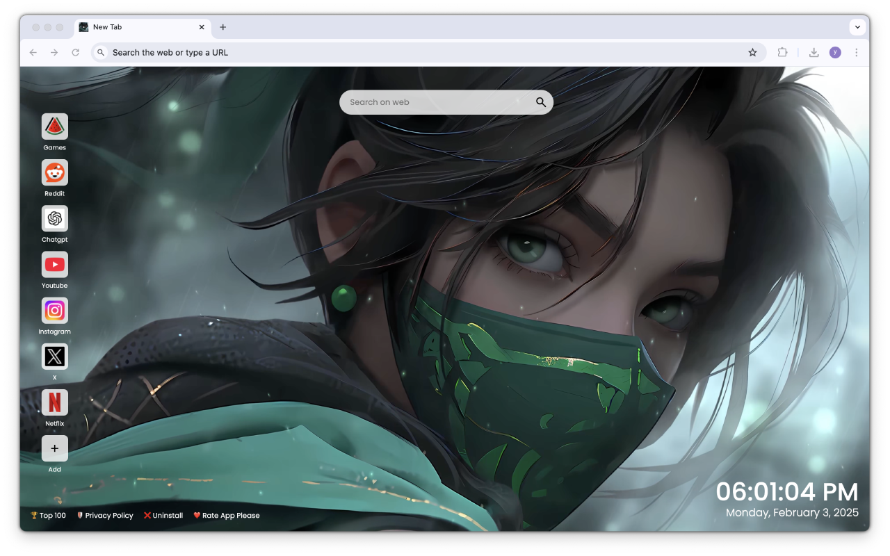 Akali Assassin Live Wallpaper New Tab chrome谷歌浏览器插件_扩展第2张截图