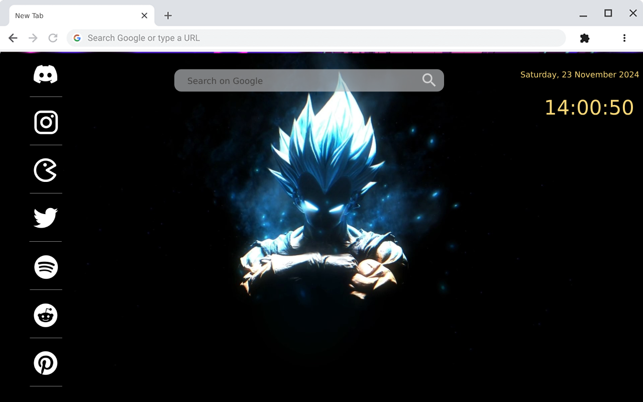 Vegeta Super Saiyan Blue: Legendary Live Wallpaper for Chrome! chrome谷歌浏览器插件_扩展第1张截图