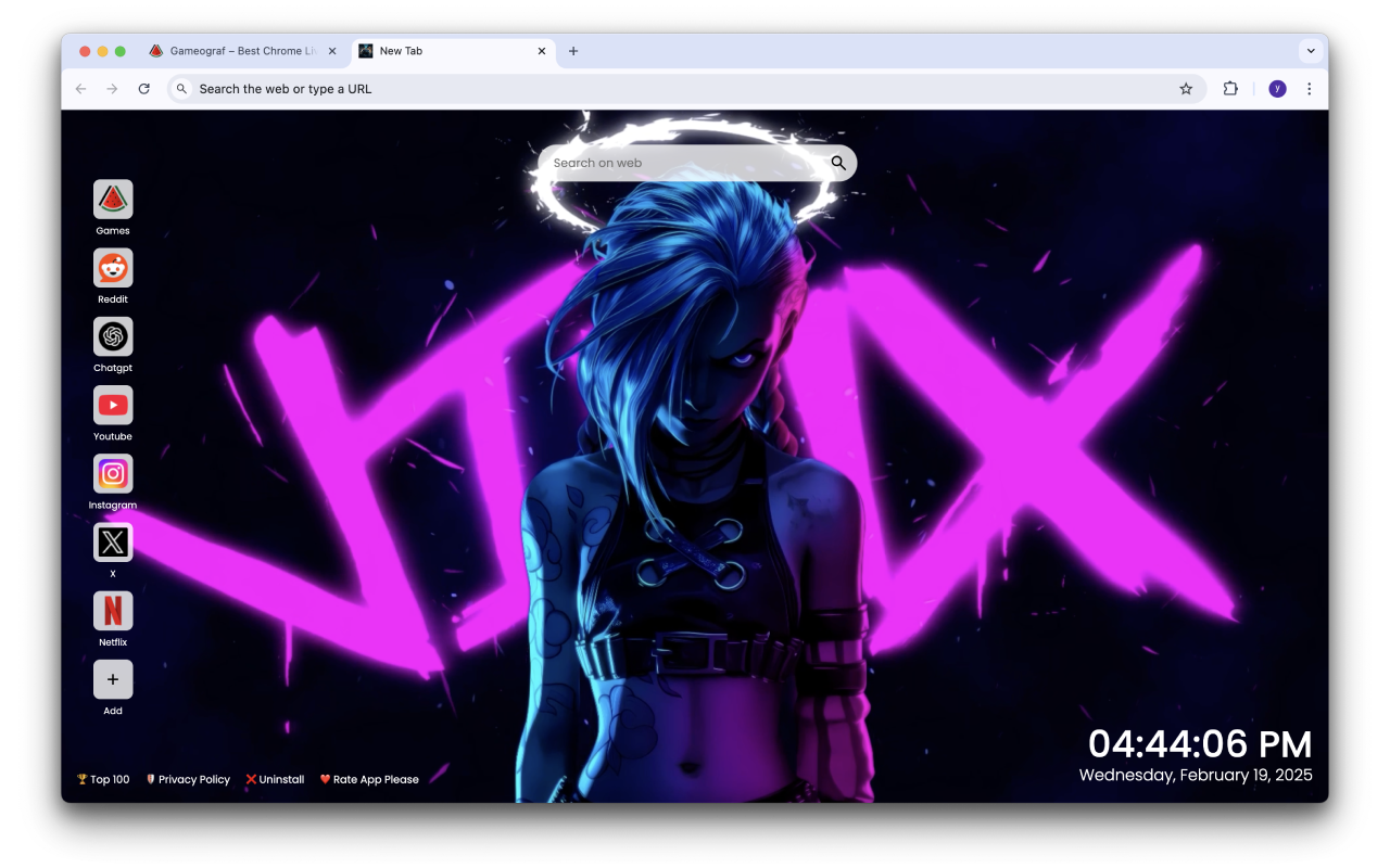 Neon Jinx Arcane Live Wallpaper chrome谷歌浏览器插件_扩展第2张截图
