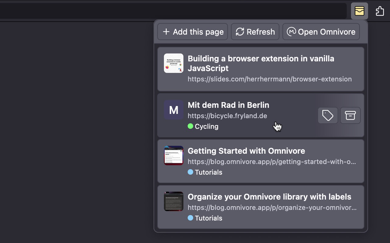 Omnivore List Popup chrome谷歌浏览器插件_扩展第1张截图