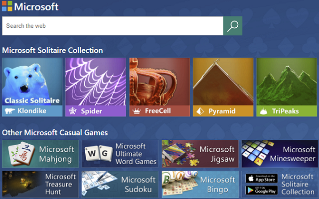 具有搜索功能的 Microsoft Solitaire Collection chrome谷歌浏览器插件_扩展第1张截图
