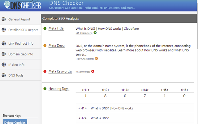 DNS Checker - SEO and Domain Analysis chrome谷歌浏览器插件_扩展第1张截图