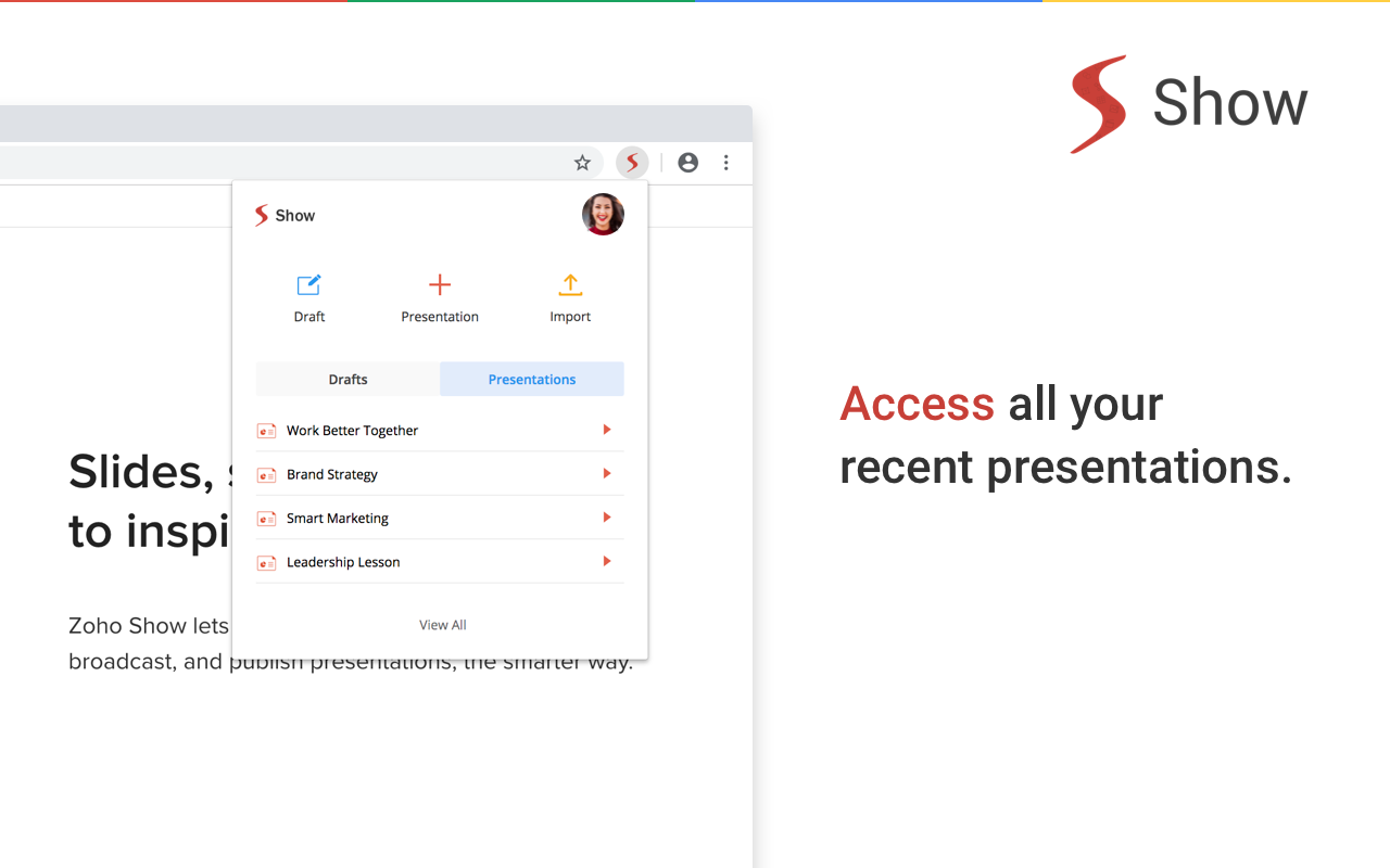 Zoho Show chrome谷歌浏览器插件_扩展第1张截图