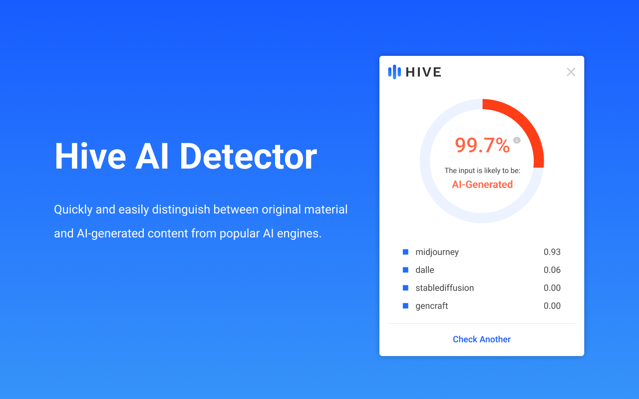 Hive AI Detector chrome谷歌浏览器插件_扩展第2张截图