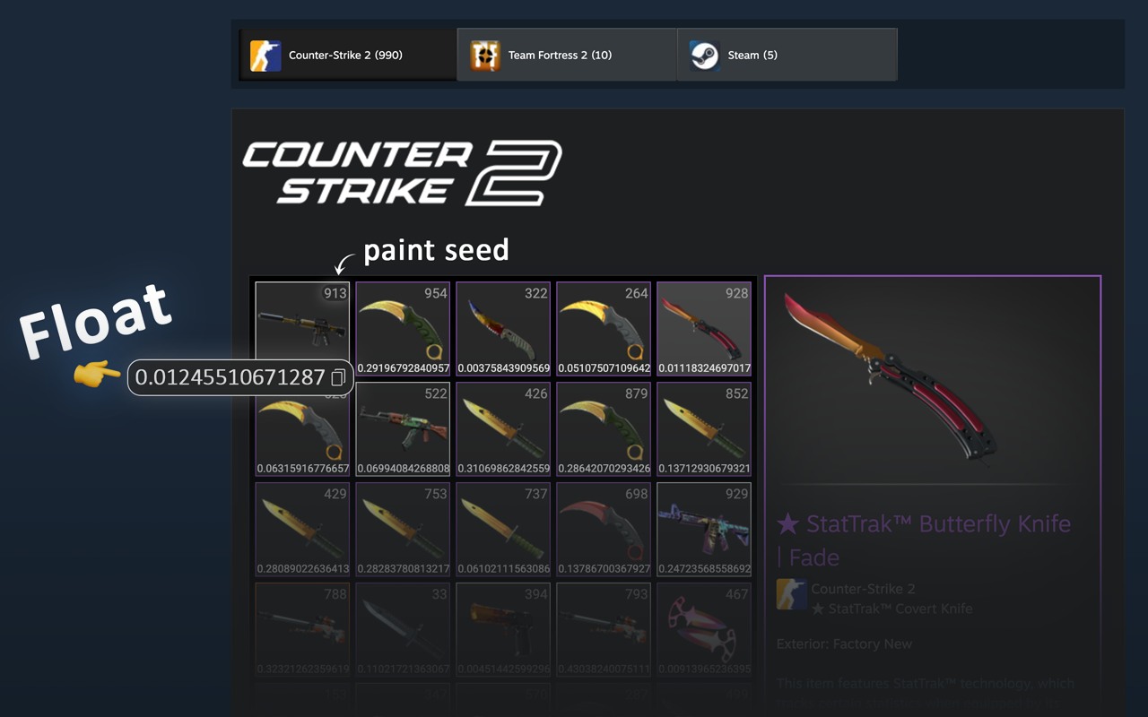 CSGOFLOAT | 漂浮检查器 chrome谷歌浏览器插件_扩展第2张截图