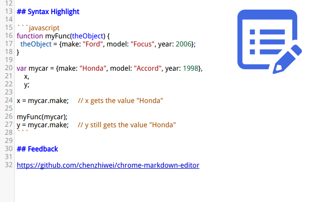 Markdown Editor chrome谷歌浏览器插件_扩展第1张截图