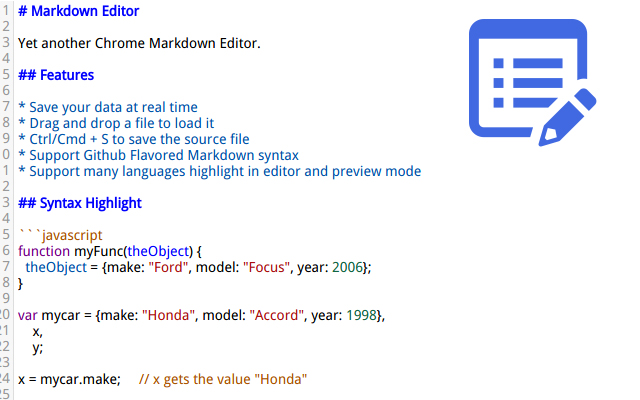 Markdown Editor chrome谷歌浏览器插件_扩展第3张截图