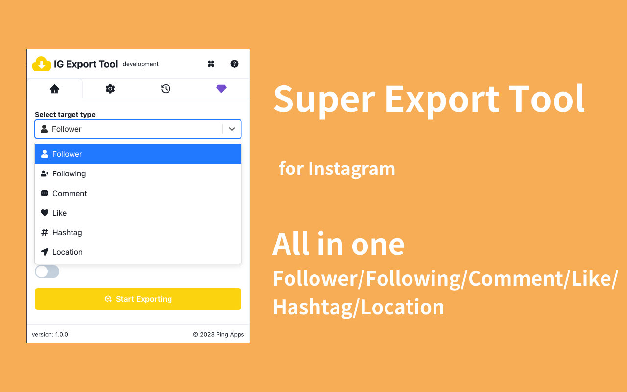Super Export Tool - Instagram 用户资料导出工具 chrome谷歌浏览器插件_扩展第4张截图