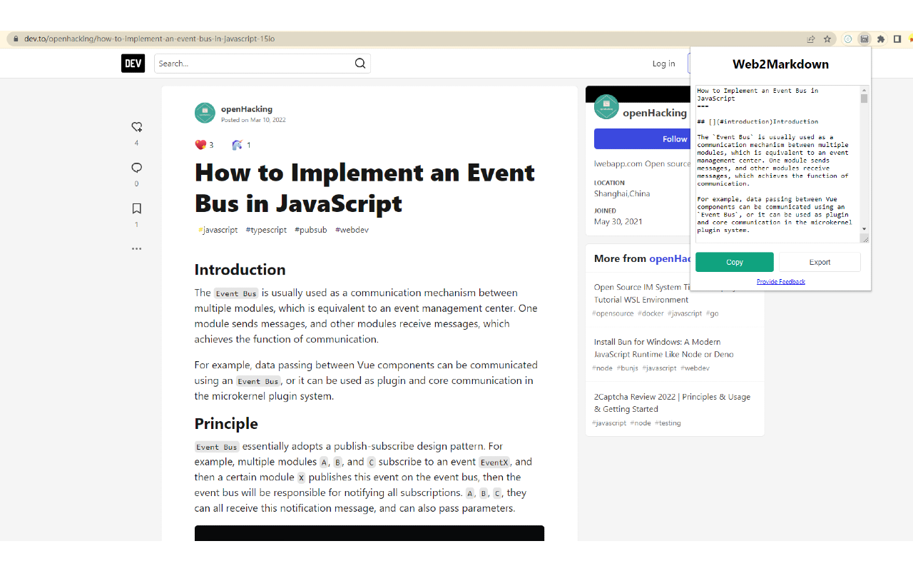 Web2Markdown - Markdown Web Clipper chrome谷歌浏览器插件_扩展第2张截图