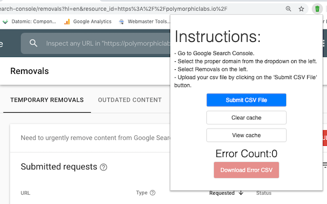 Google Search Console - 批量删除网址 chrome谷歌浏览器插件_扩展第1张截图