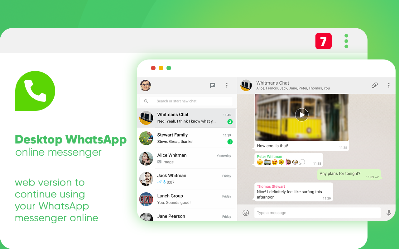 Desktop WhatsA - online messenger chrome谷歌浏览器插件_扩展第1张截图