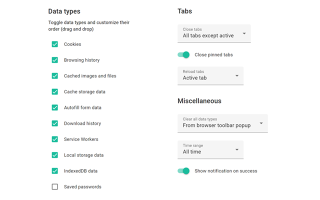 Clear Browsing Data chrome谷歌浏览器插件_扩展第1张截图