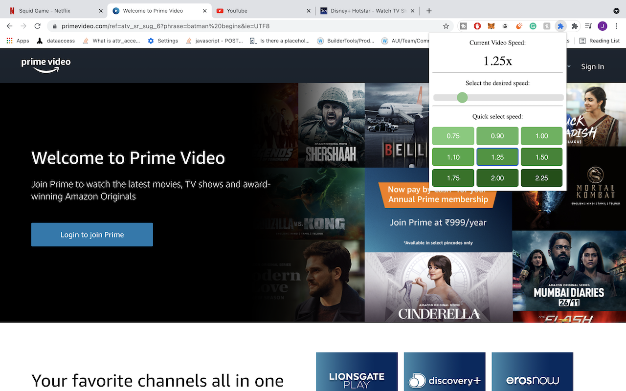 SpeedUp: Netflix, Prime videos chrome谷歌浏览器插件_扩展第2张截图