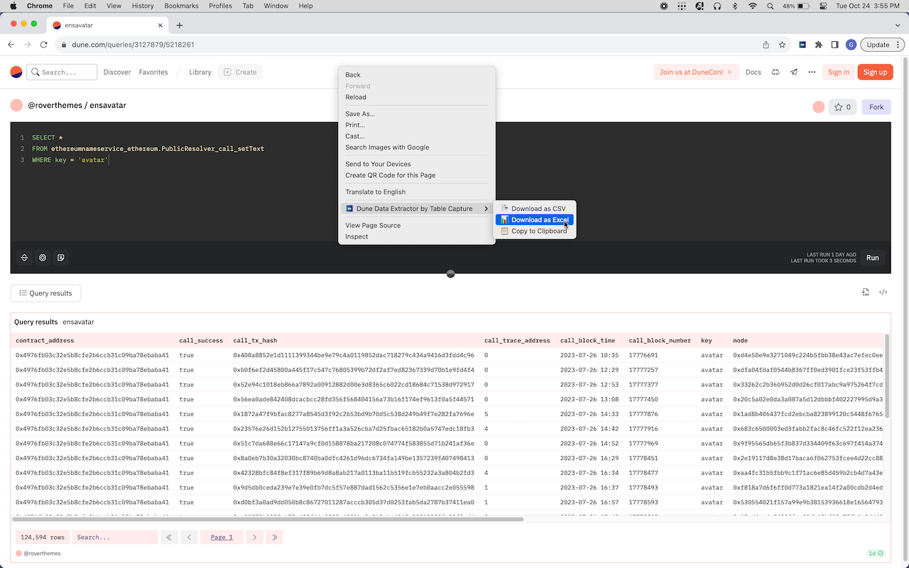 Dune Data Extractor by Table Capture chrome谷歌浏览器插件_扩展第4张截图