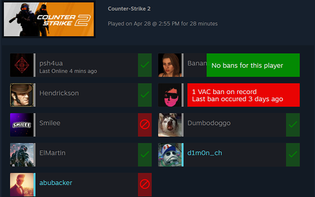 Ban Checker for Steam chrome谷歌浏览器插件_扩展第1张截图