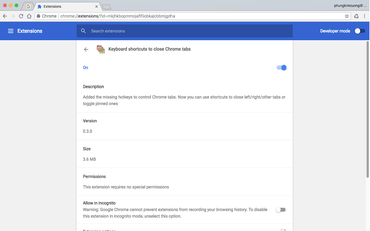 Keyboard shortcuts to manage Chrome tabs chrome谷歌浏览器插件_扩展第1张截图