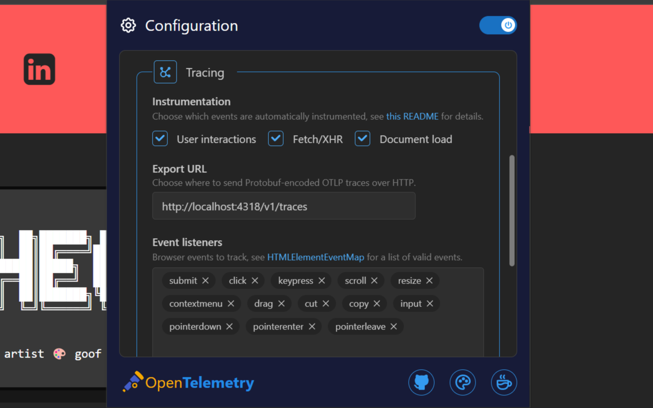 Browser Extension for OpenTelemetry chrome谷歌浏览器插件_扩展第2张截图