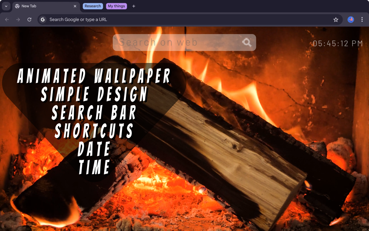 Fire Fireplace Burning Live Wallpaper chrome谷歌浏览器插件_扩展第1张截图
