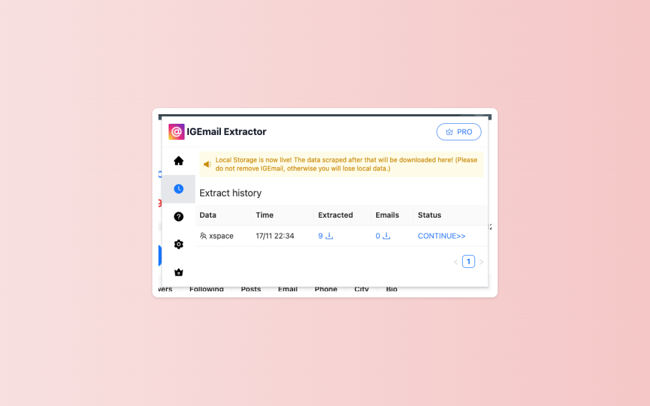 IGEmail Extract Tool - IG Follower Exportor chrome谷歌浏览器插件_扩展第3张截图