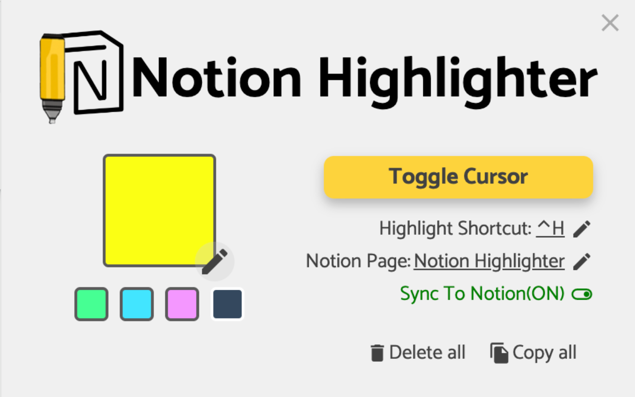 Notion Highlighter chrome谷歌浏览器插件_扩展第2张截图