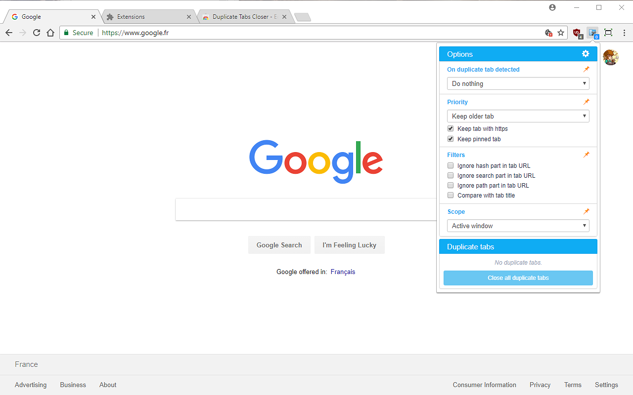 Duplicate Tabs Closer (Monika [Peuj]) chrome谷歌浏览器插件_扩展第3张截图