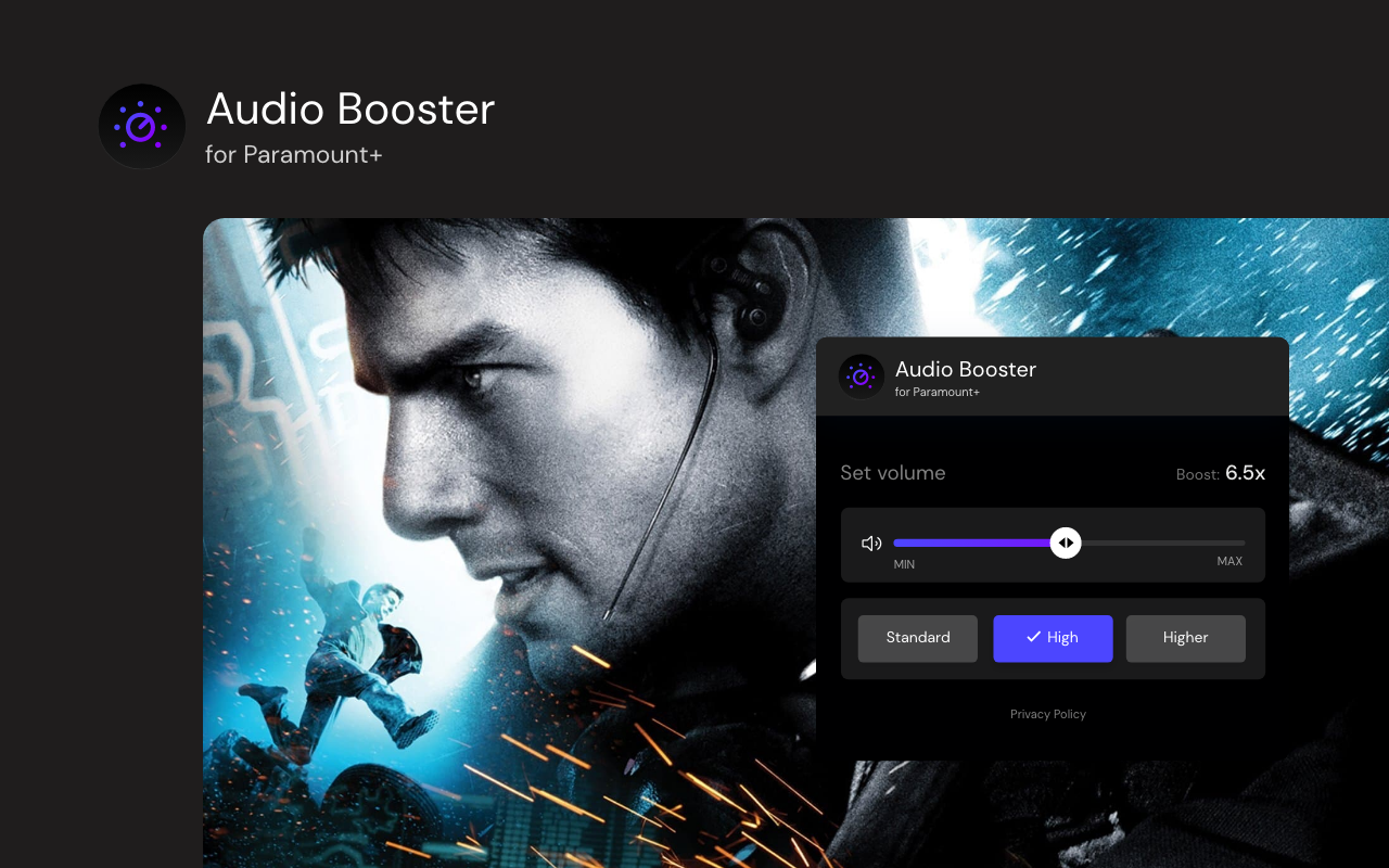 Audio Booster for Paramount Plus chrome谷歌浏览器插件_扩展第1张截图
