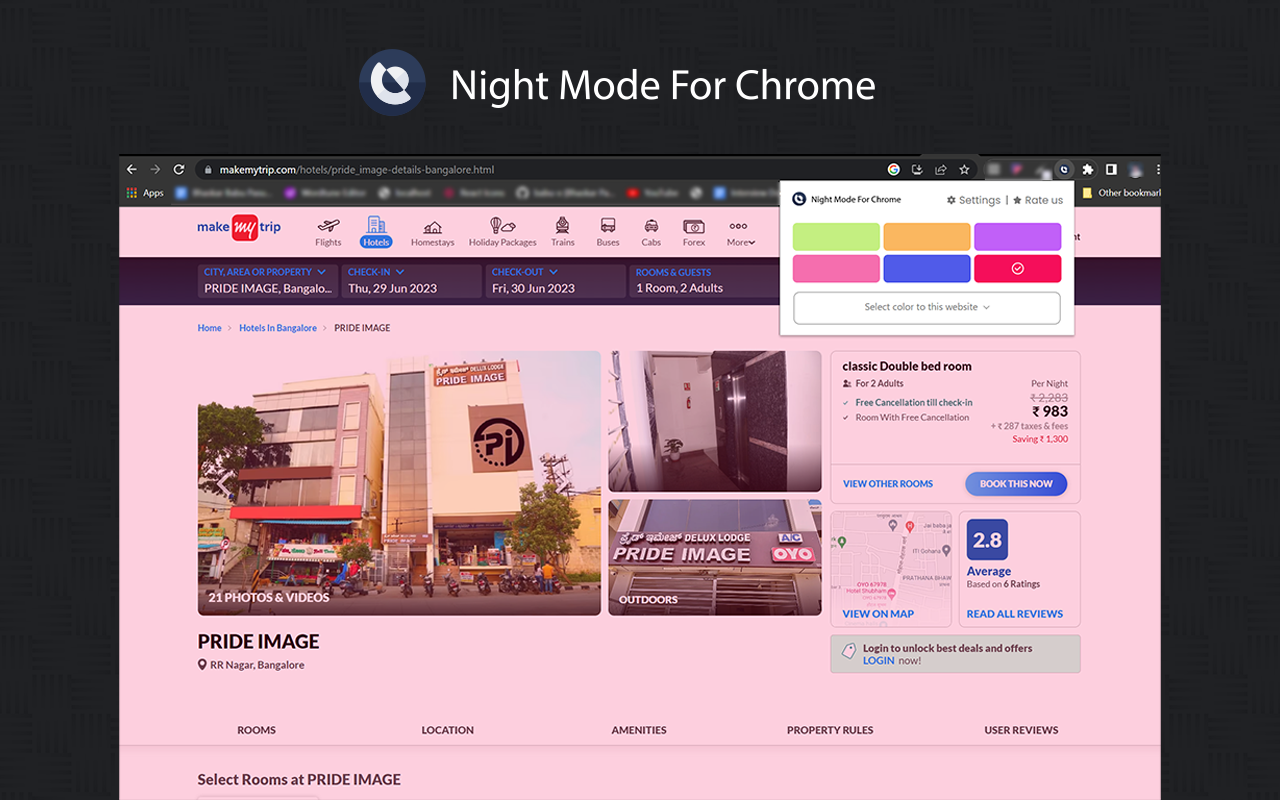 Night Mode For Chrome chrome谷歌浏览器插件_扩展第1张截图