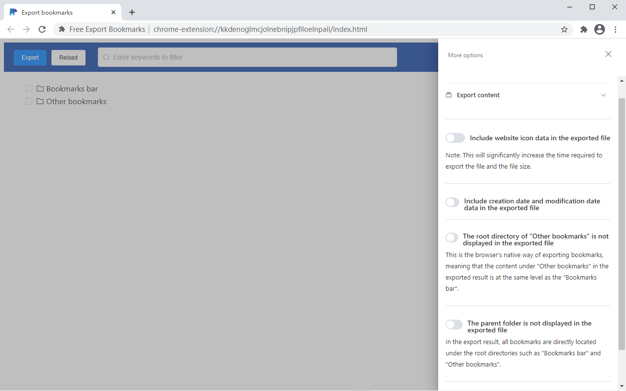 Selective Bookmarks Export Tool chrome谷歌浏览器插件_扩展第3张截图