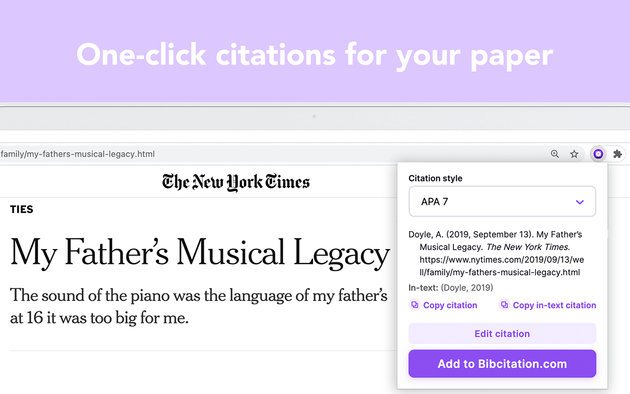 Bibcitation Bibliography & Citation Generator chrome谷歌浏览器插件_扩展第2张截图