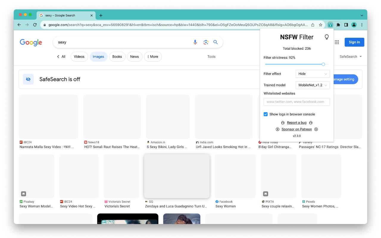 NSFW Filter chrome谷歌浏览器插件_扩展第1张截图