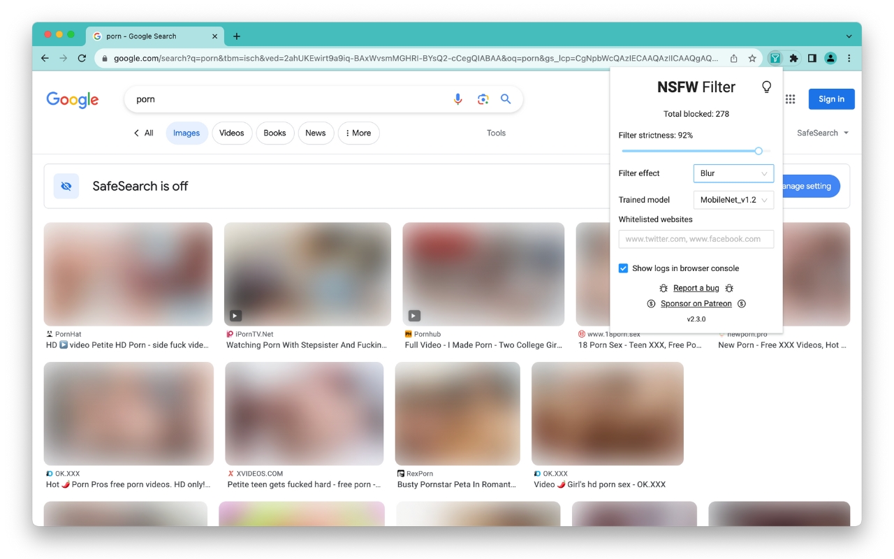 NSFW Filter chrome谷歌浏览器插件_扩展第3张截图