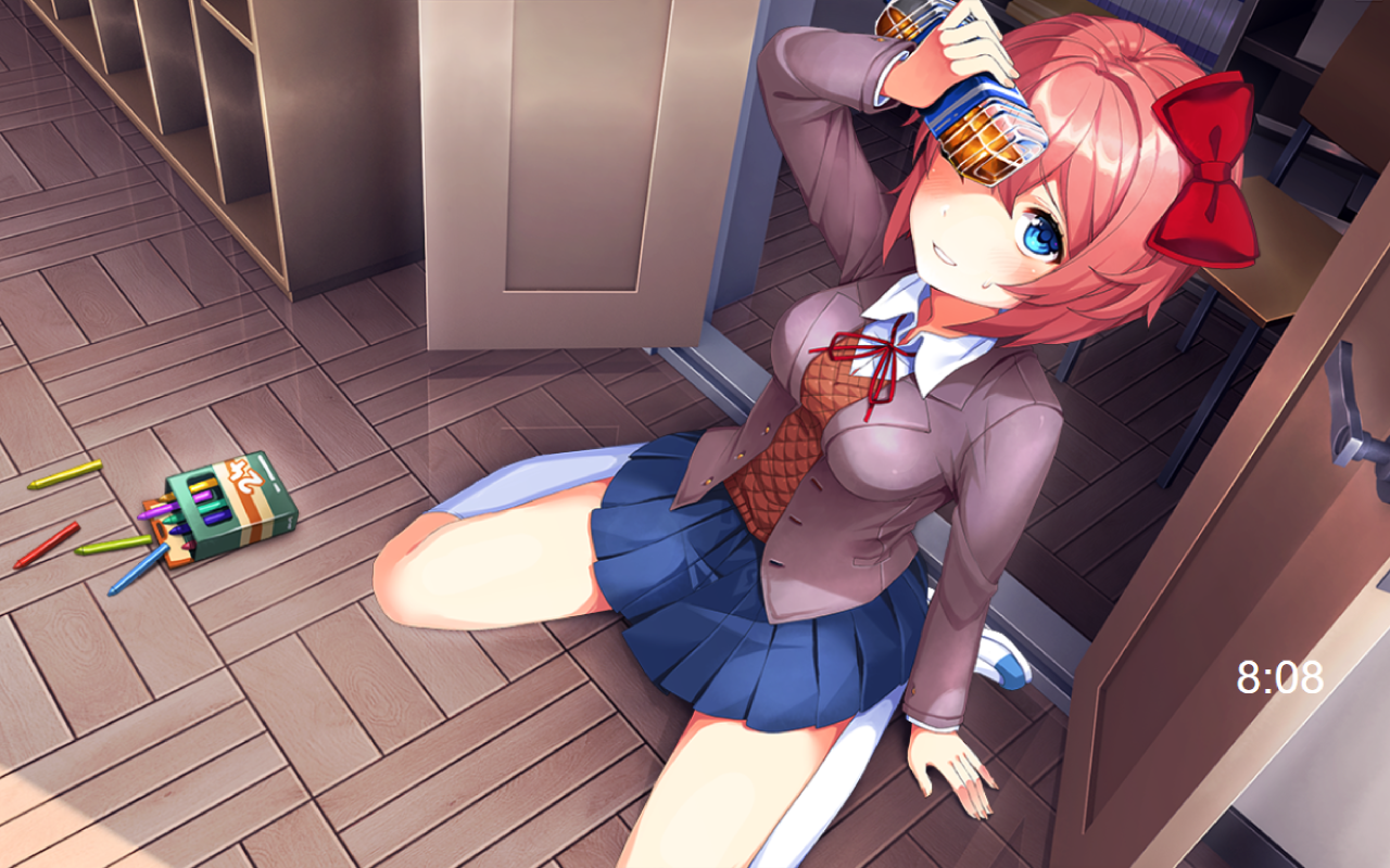 Just Sayori Screen Saver : DDLC chrome谷歌浏览器插件_扩展第1张截图
