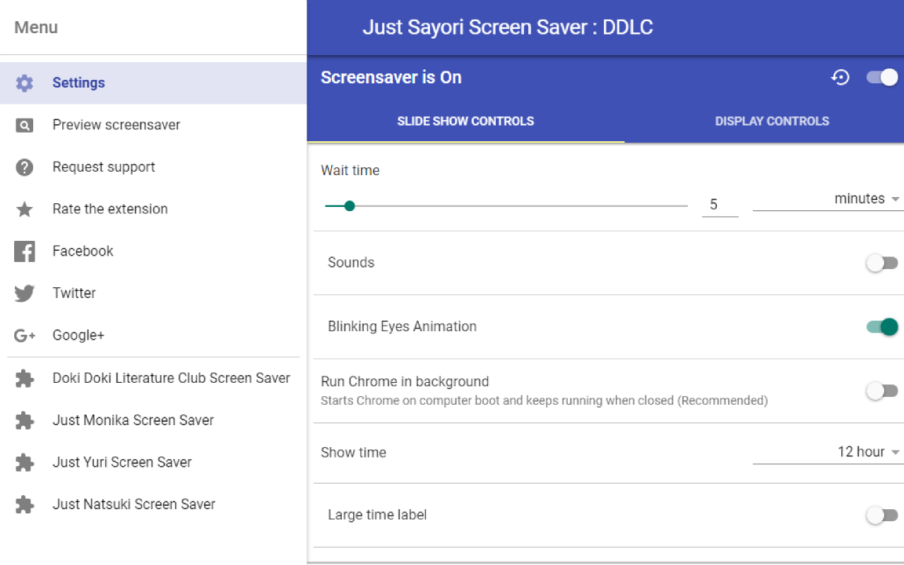 Just Sayori Screen Saver : DDLC chrome谷歌浏览器插件_扩展第2张截图