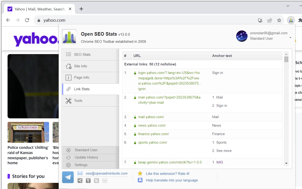 Open SEO Stats(Formerly: PageRank Status) chrome谷歌浏览器插件_扩展第3张截图