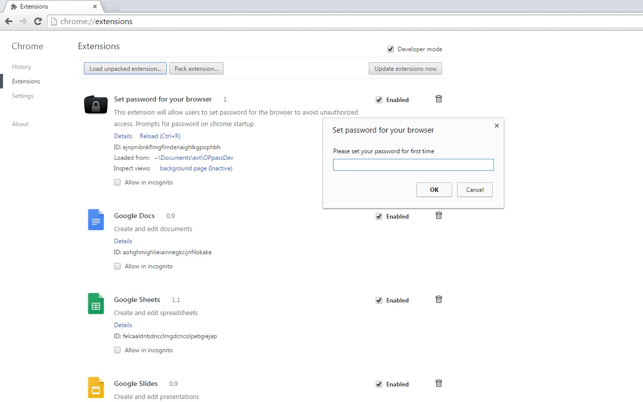 Set password for your browser ( chrome lock ) chrome谷歌浏览器插件_扩展第2张截图