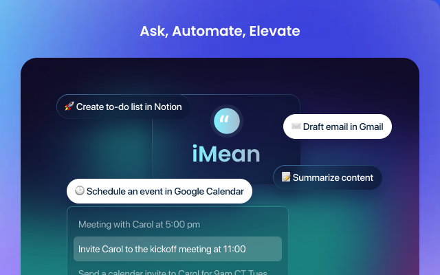 iMean - Generative AI meets Automation chrome谷歌浏览器插件_扩展第1张截图