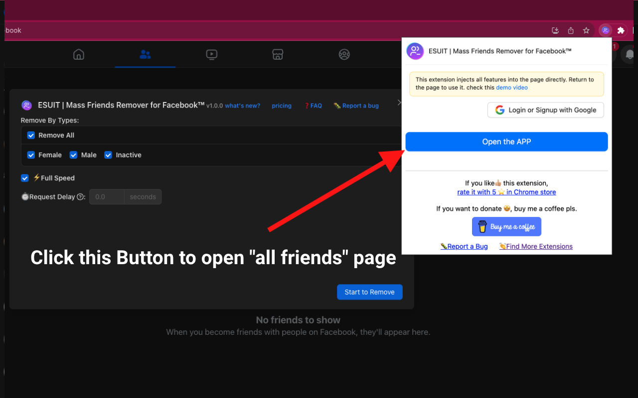 ESUIT | Mass Friends Remover for Facebook™ chrome谷歌浏览器插件_扩展第2张截图