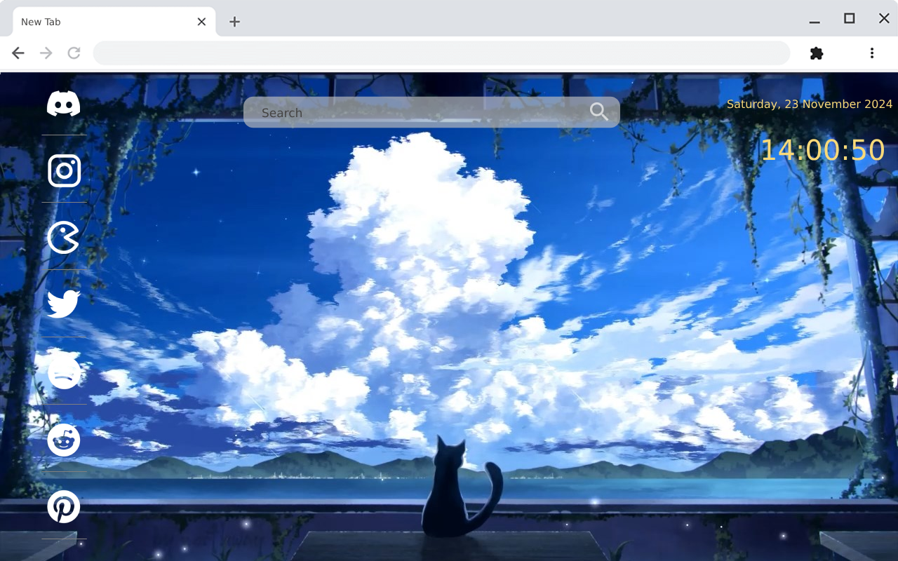 Black Cat Watching Sky live wallpaper chrome谷歌浏览器插件_扩展第1张截图