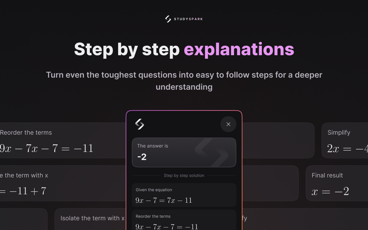 StudySpark - AI homework & study helper chrome谷歌浏览器插件_扩展第2张截图