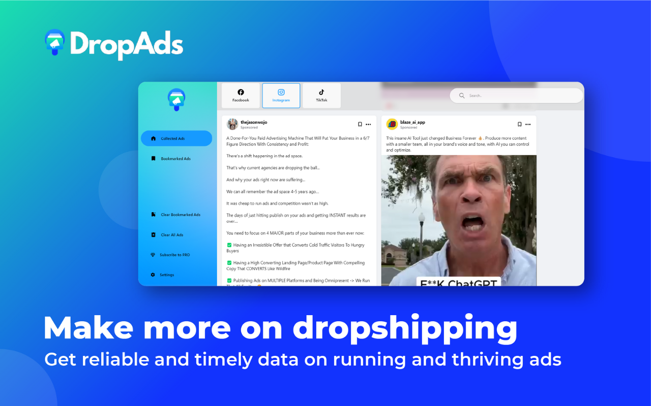 DropAds - Facebook Ad Finder & AdSpy Tool chrome谷歌浏览器插件_扩展第3张截图