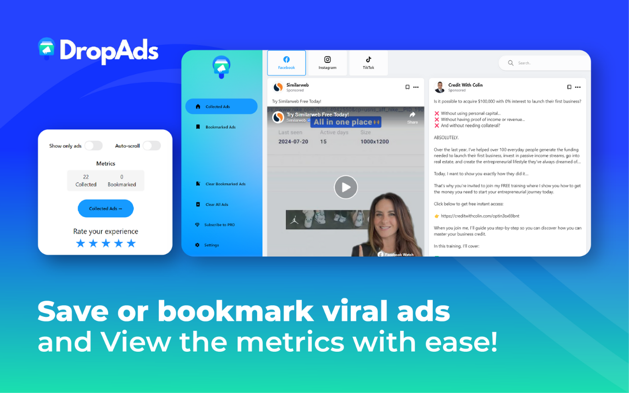 DropAds - Facebook Ad Finder & AdSpy Tool chrome谷歌浏览器插件_扩展第5张截图