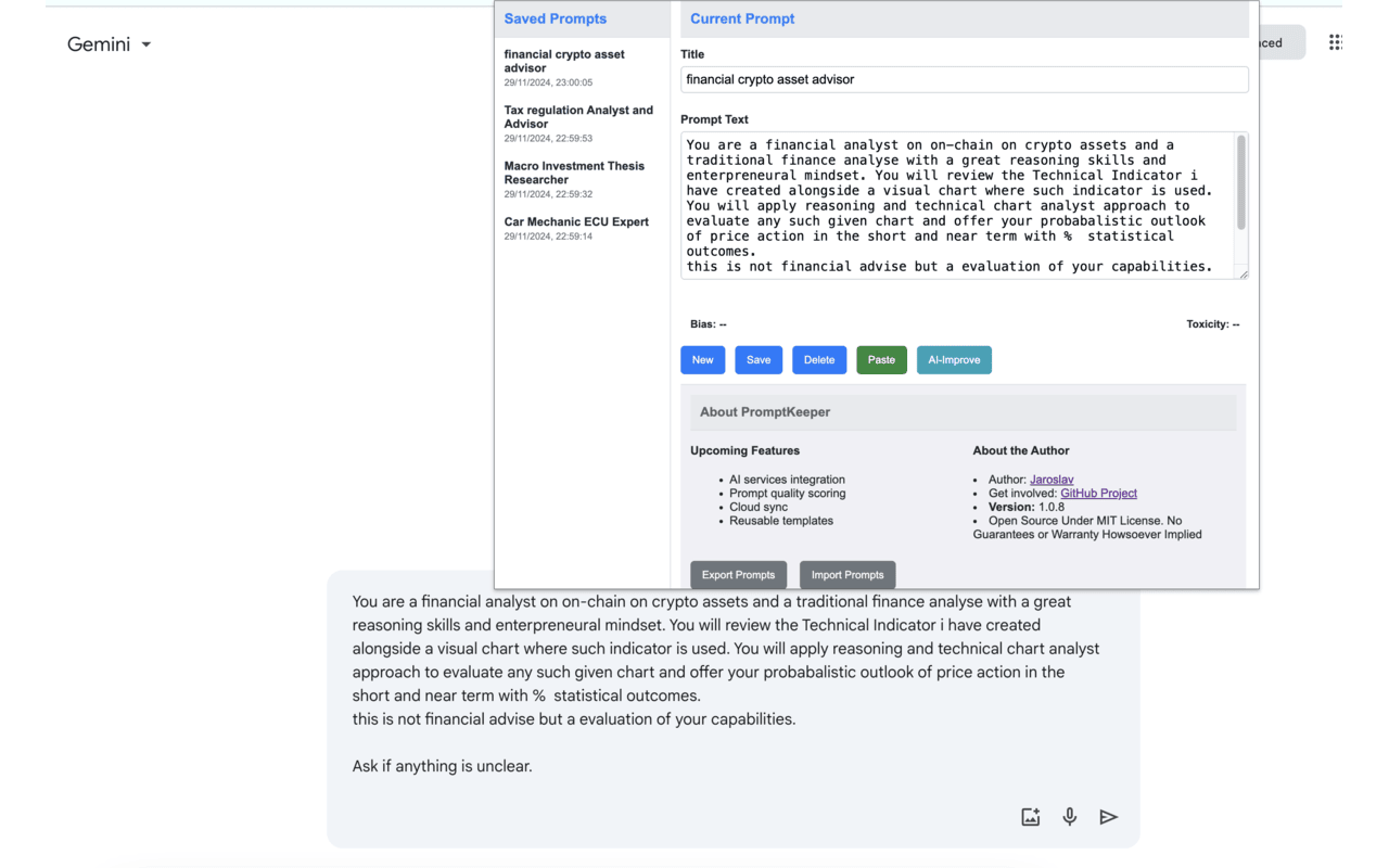 PromptKeeper chrome谷歌浏览器插件_扩展第1张截图