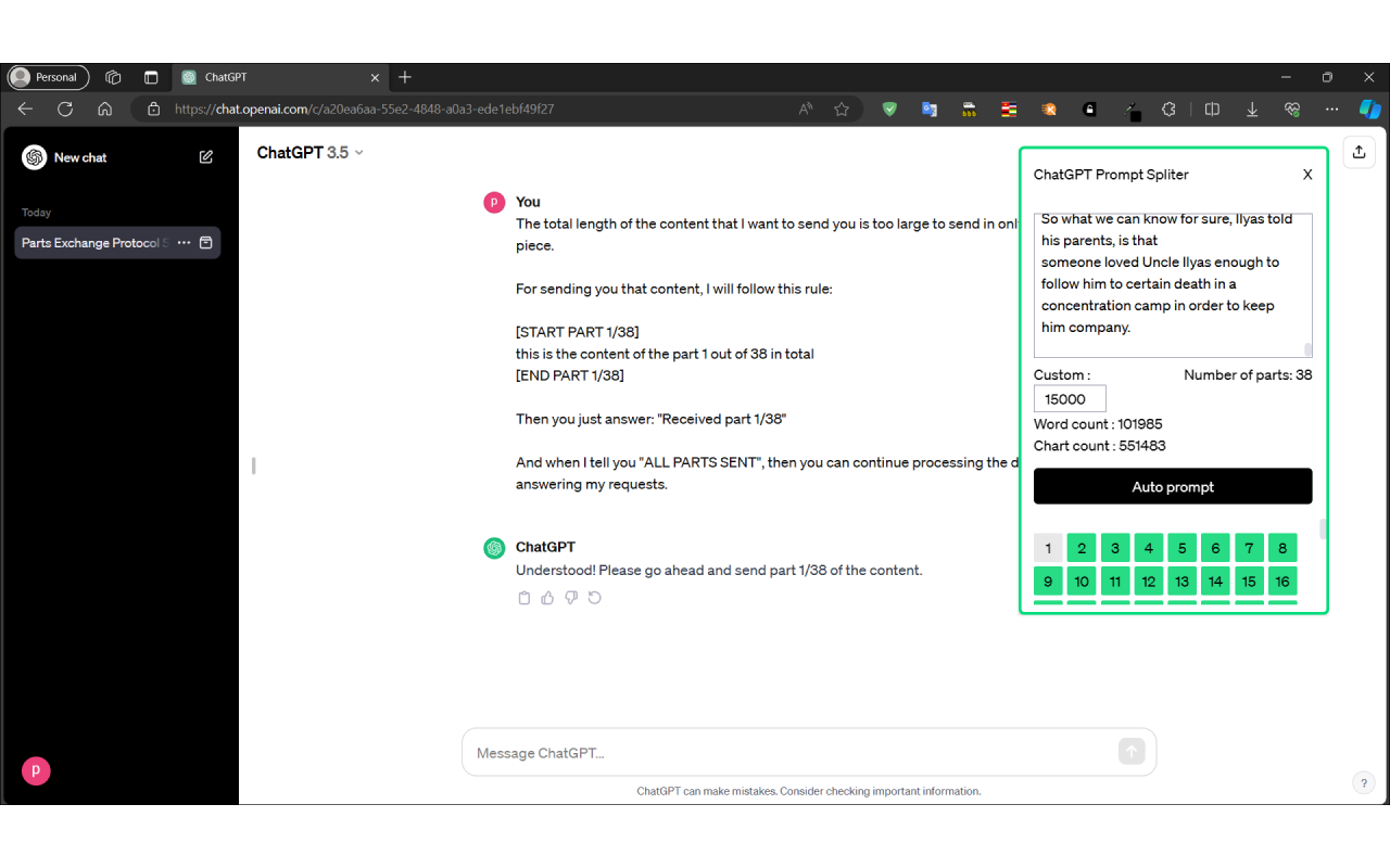 Prompt Spliter chrome谷歌浏览器插件_扩展第1张截图